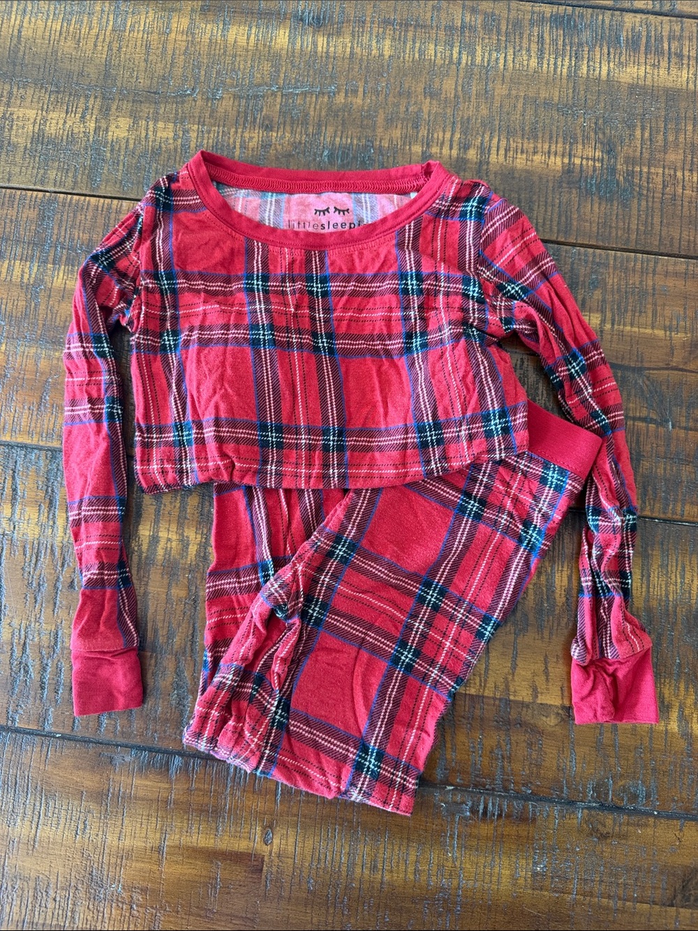 Little Sleepies Red Plaid Christmas Pajama Set